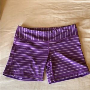 Purple Stripe Bike Shorts